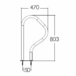 Поручень для басейну Emaux ARB-F, AISI-316