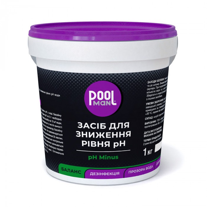Засіб для зниження рівня pH Poolman pH Minus, 1кг