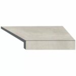 Кутовий Г-подібний елемент бортової плитки Aquaviva Patio Soft Grey, 600x345x50(20) мм (правий/45°)